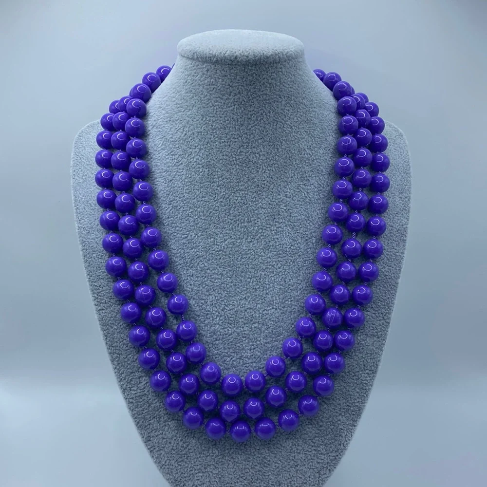 Long Purple Costume Necklace